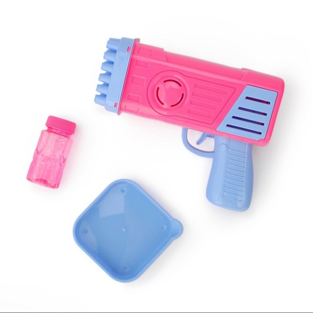 New Target Bullseye Playground Light Up Bubble Blaster Pink Gun